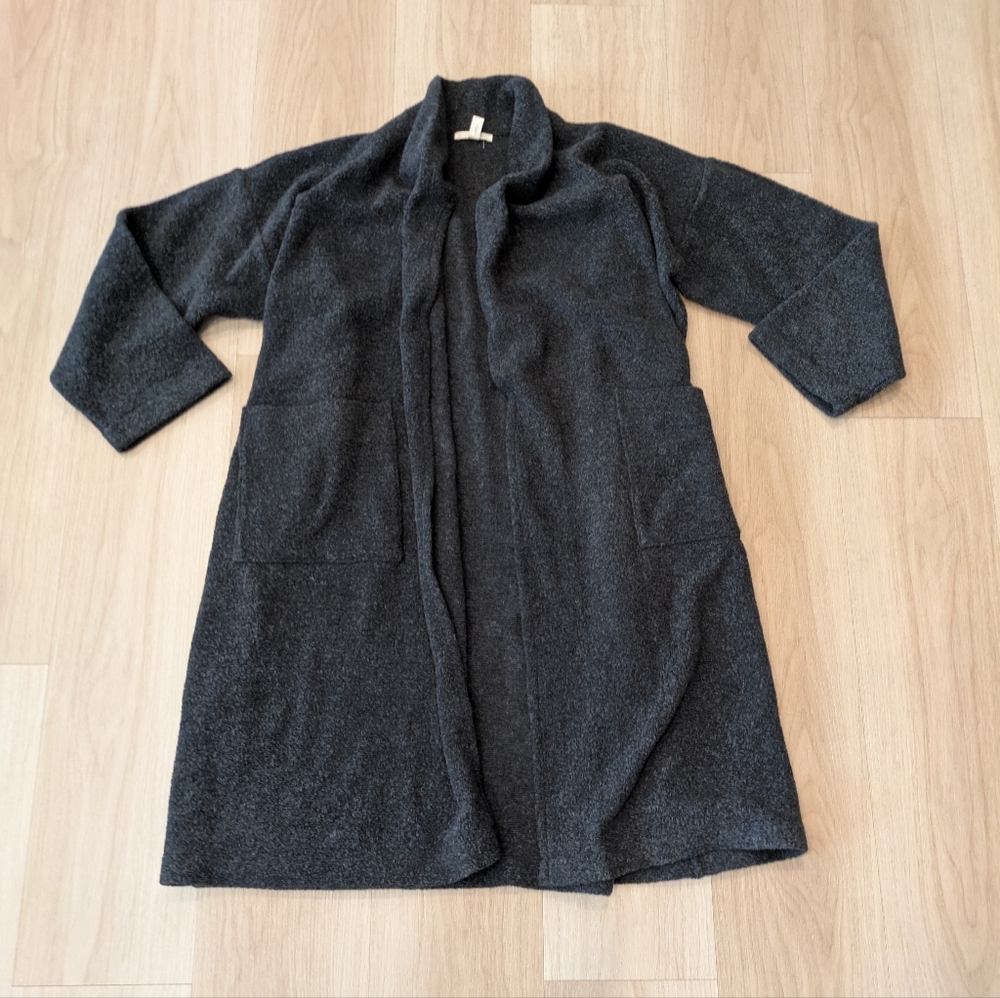 Eileen Fisher Long Sweater Grey Cardigan Wool Blend Size S